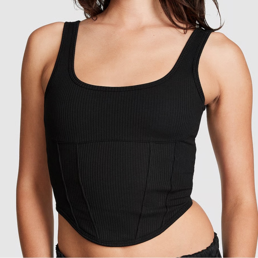 Victoria Secret Black Cinched Corset Top